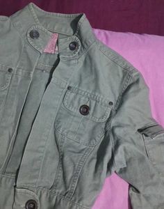 Olive Green Denim Jacket From Original Start Jeans