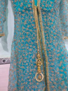 Teal Embroidered Kurta Set