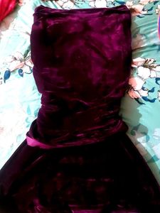 Plum Velvet Mermaid Maxi Skirt