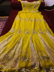 Lime Green Embellished Lehenga Choli Set