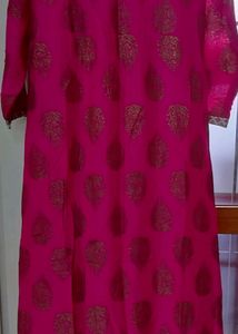 Pink Ethnic Kurta With Shrug