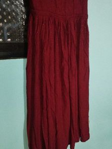 Burgundy Sleeveless Midi Dress