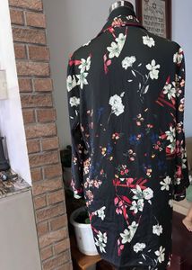 Zara Floral satin long kurta top