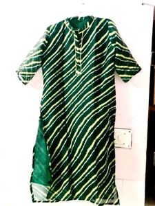 Green Striped Kurta