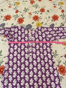 New Purple Floral Woman Kurti (not worn)