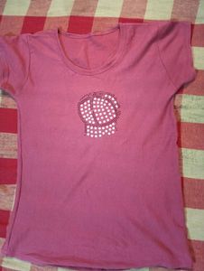 Elegant Pink T-Shirt For Women