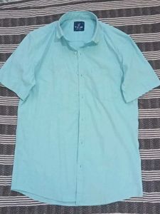Cyan  Short Sleeve Button-Down
