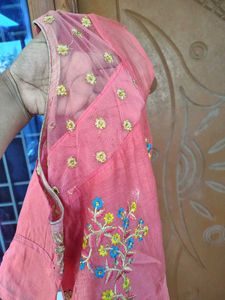 Cute Pink Embroidered Anarkali