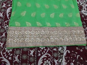 Green Colour Suit Salwar With Heavy Dupatta