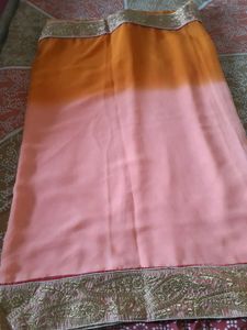 Pink Embroidered Saree Combo