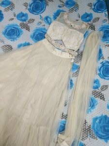 Cream Lehnga Choli Set (Price Drop)