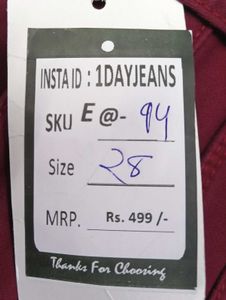 E@94 Size-28 Slim Jeans