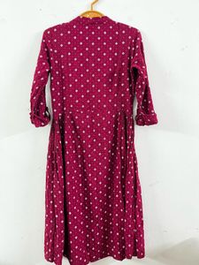 Maroon A Line Dress