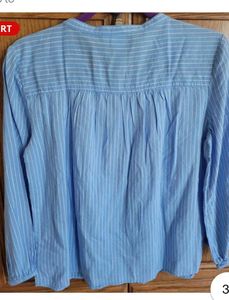 Striped Button-Up Top💙🧢