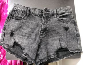 Charcoal Denim Shorts
