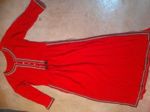 Red Side Cut Kurti