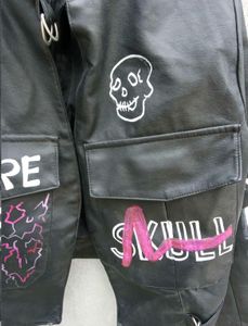 Edgy Punk leather y2k vintage glow in dark jacket