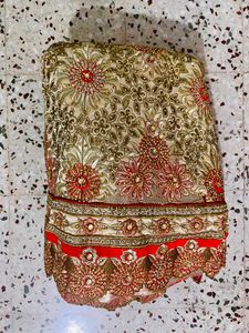 Beige&amp;Red Colour Bridal Lehenga,Blouse,Dupatta F