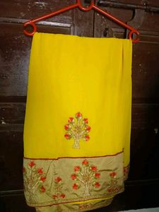 Yellow sari With Blouse