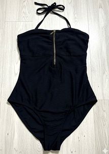Black Halter Zip One-Piece (used Once)