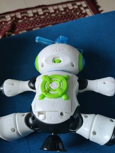 Birthday Basket Dancing Robot Music 3D Flashing Lights 360 Degree Rotation Toy Robot for Kids