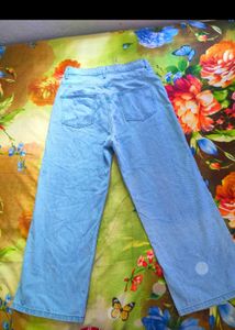 Max Care Wide Leg Sky Blue Jeans