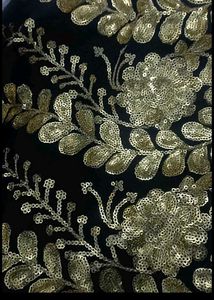 Black Kurti With Golden Sequence Work..