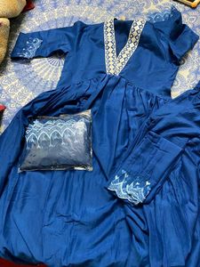 Blue Silk Kurta Set