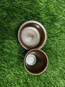 Vintage Brown Ceramic Cup &amp; Saucer Set
