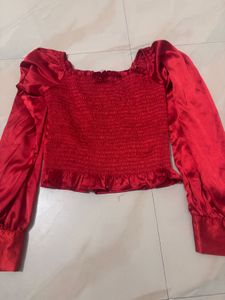 A Red Crop Top