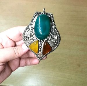 Vintage Gemstone Boho Pendant