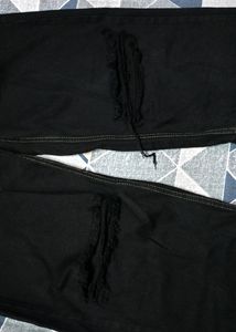 Black Rugged Straight Fit Jeans