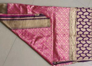 Pink & Purple Banarasi Silk Saree