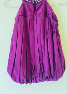 Purple Pleated Dress