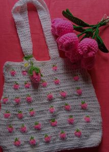 🌸Crochet Strawberry 🍓 Tote Bag 🌷