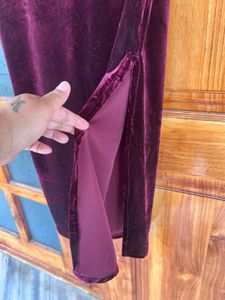 Velvet Long Pencil Skirt