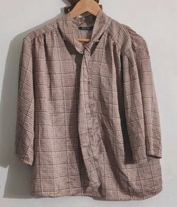 Van Huesen Checkered Bow Blouse