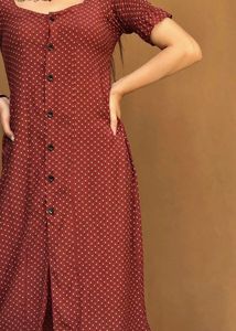 New Rust Colour MIDI Dress