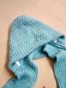 🟥Blue Knit Scarf Hat