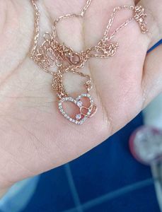 GIVA 925 REAL SILVER heart Necklace (Rose Gold)