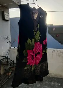 Black Georgette Sleeveless Kurti