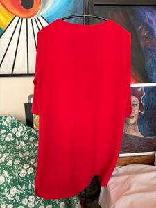 Mango Red 3/4 Sleeve Shift Dress