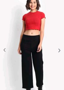 Black Women Straight Trousers