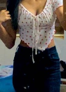 Rose Print Tie-Front Crop Top