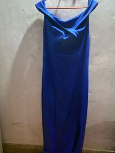 Beautiful Blue Long Side Slit Gown