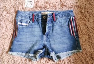 Denim Side Stripe Shorts