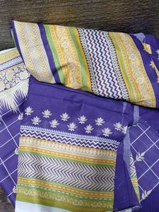 Unstitched Cotton Suit With Dupatta