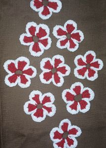 Red White Crochet Flowers