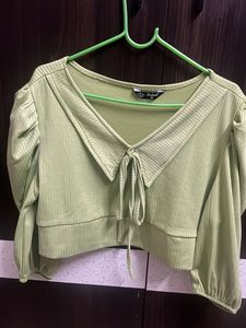 Green Crop Top