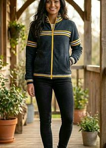 Striped Zip-Up Men / Women Winter Jacket